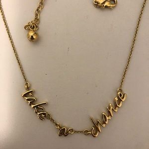 Gold Kate Spade “take a chance” necklace